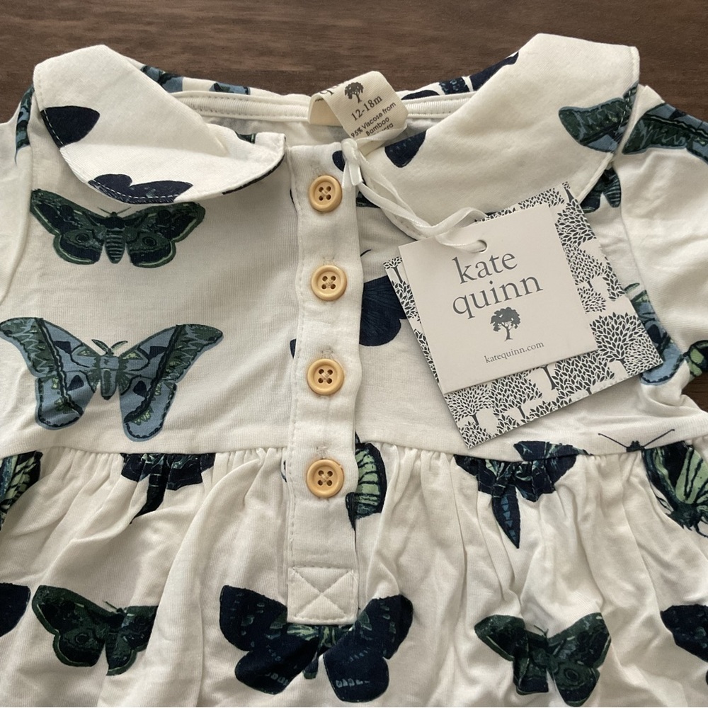 Kate Quinn White and Green Butterfly Dress Set - Picture 4 of 8